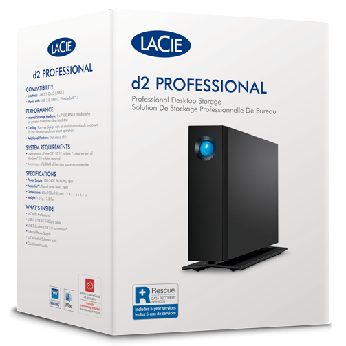 LACIE 8TB D2 PRO USB-C EXTERNAL HARD DRIVE