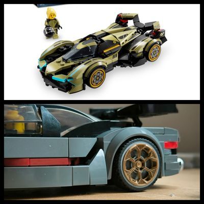 4x Lamborghini Lambo V12 Vision GT Supercar 76923 hubcaps (for tires with stickers).