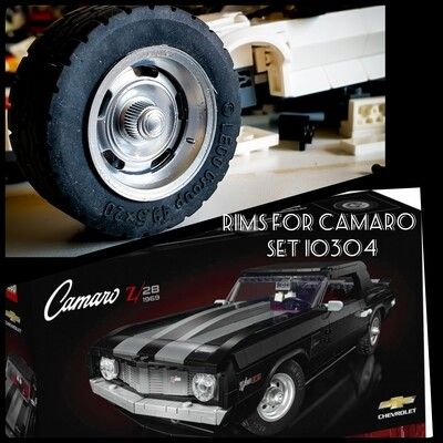 4 x rims pour la Camaro z28  set Lego 10304 30x20