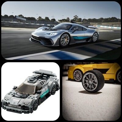4x hub caps Mercedes Amg One set LEGO 76909