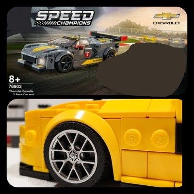 4x  hubcaps Chevrolet Corvette C8.R Race Car set Lego 76903