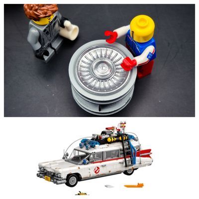 4 x defect ECTO-1 Ghostbusters 10274 hubcaps (FOR 30X20)