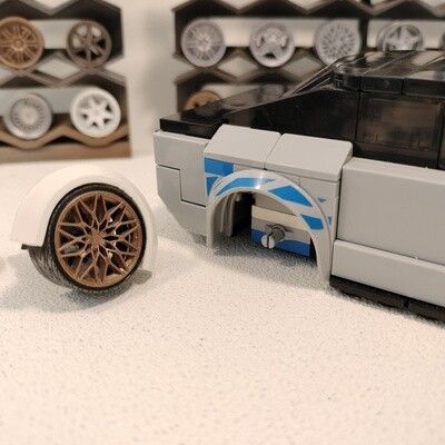 4x Lego city axle adapter rims for hubcaps