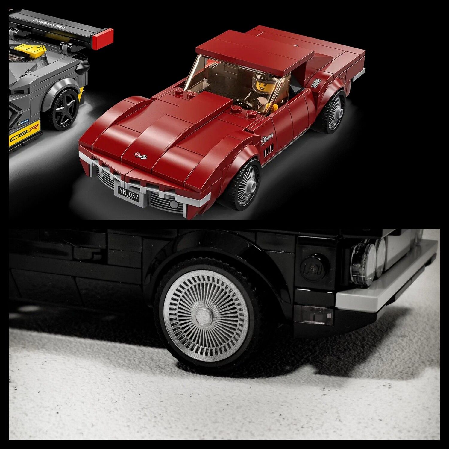 4x wheels cover with defect 1969 Chevrolet Corvette ( set Lego 76903)