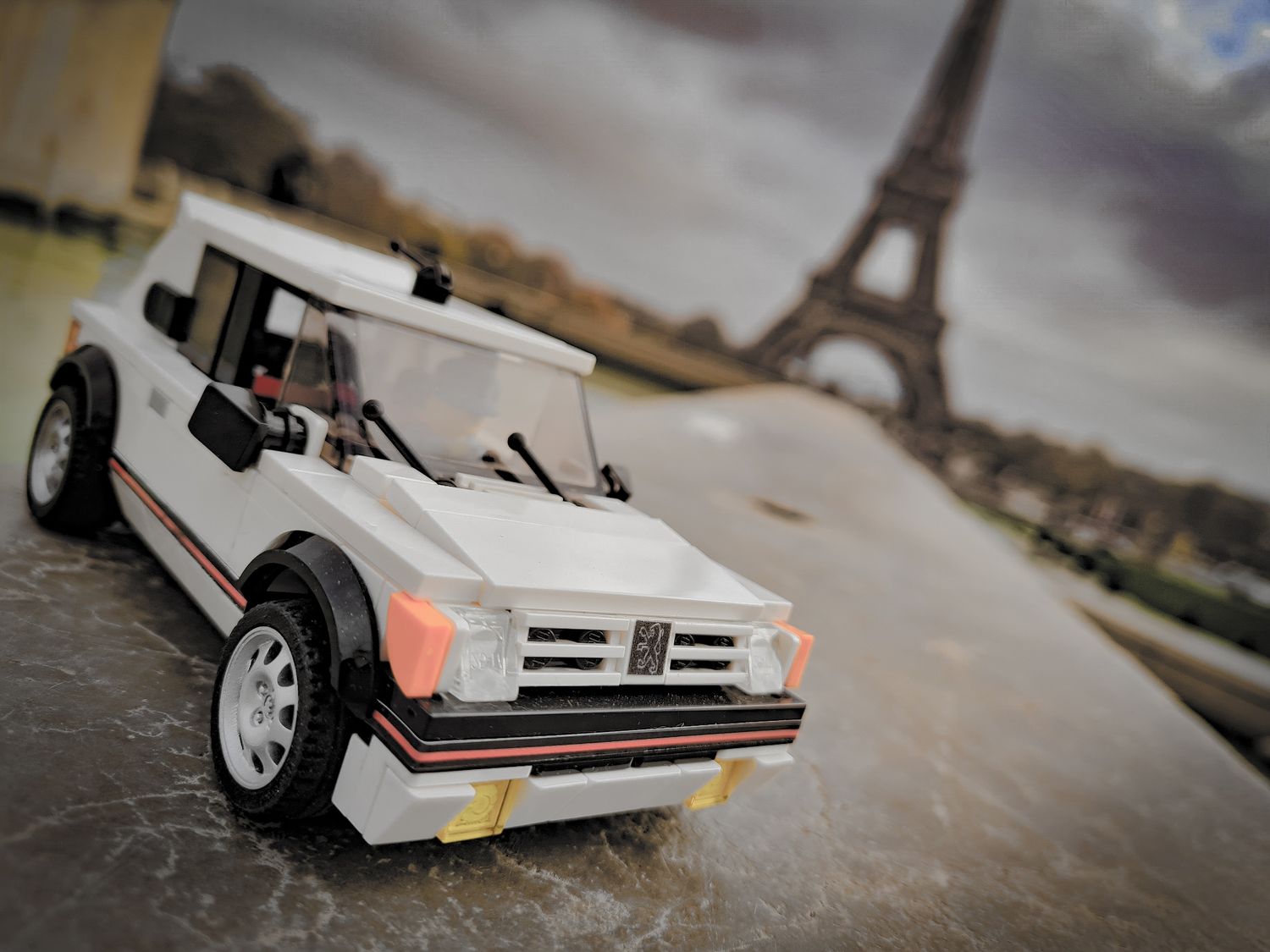 Set Peugeot  205 GTI 1.9l white ( création GT CREA CARS)