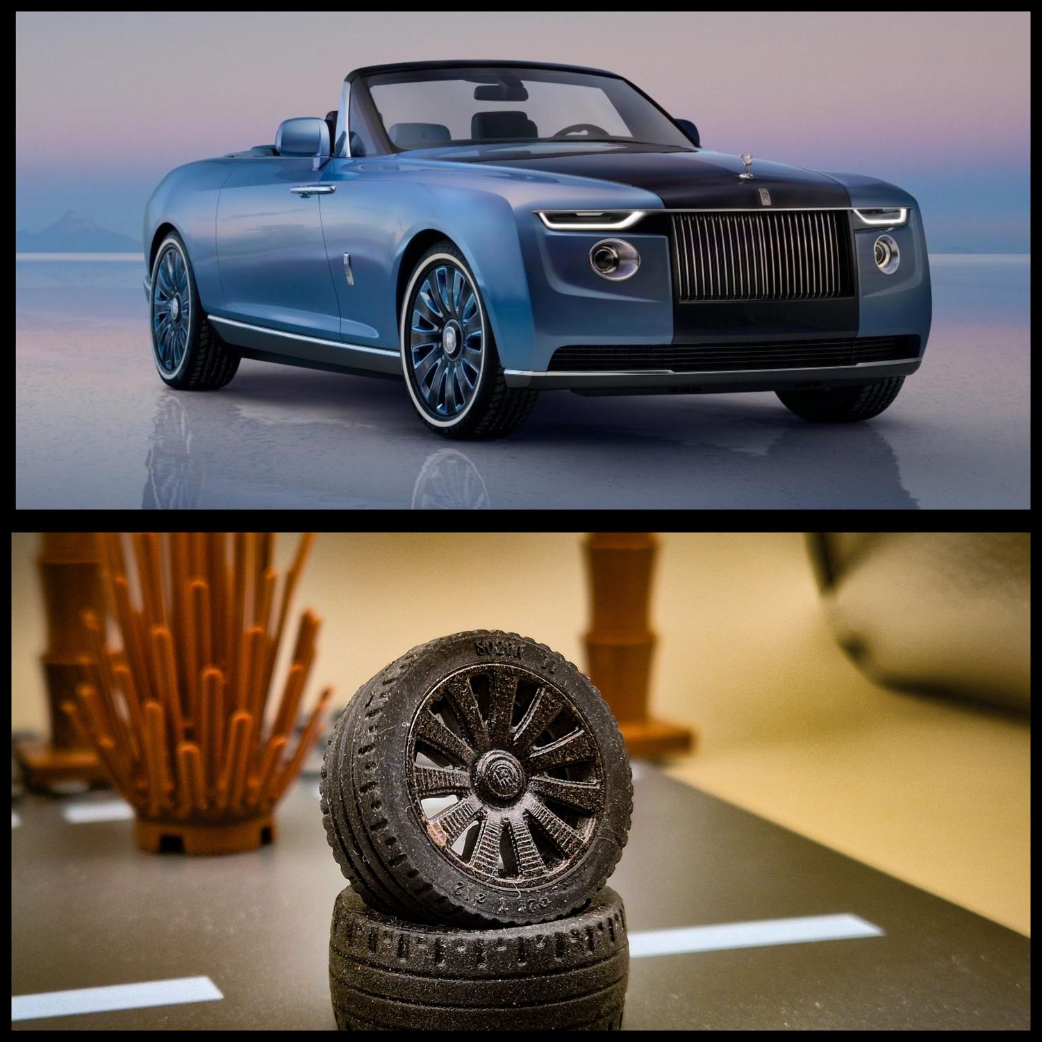 4x  hubcaps Rolls Royce boat tail