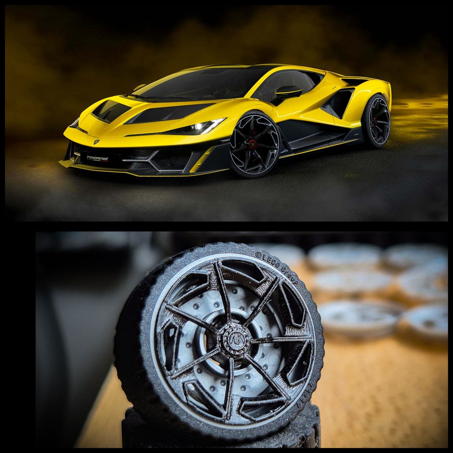 4x  hubcaps Lamborghini FENOMENO