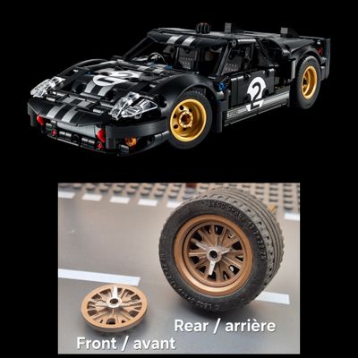 4 x hubcaps  The 1966 Ford GT40 MKII racing car set 42223