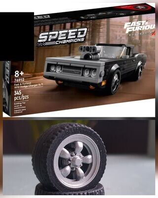 4x  Hubcaps or rims Fast &amp; Furious 1970 Dodge Charger R/T set Lego 76912