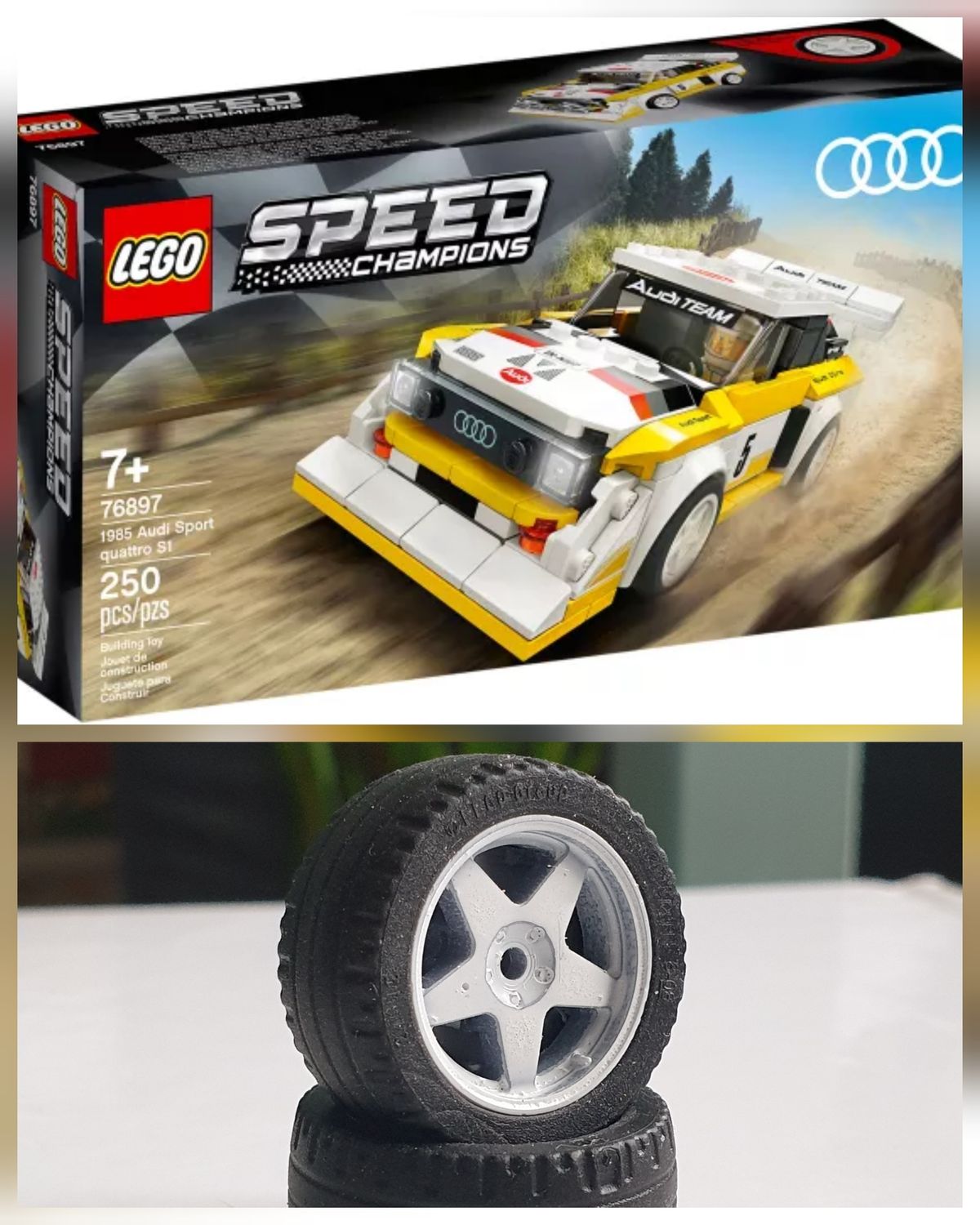 4 X RIMS 1985 Audi Sport quattro S1 ( set Lego 76897 )