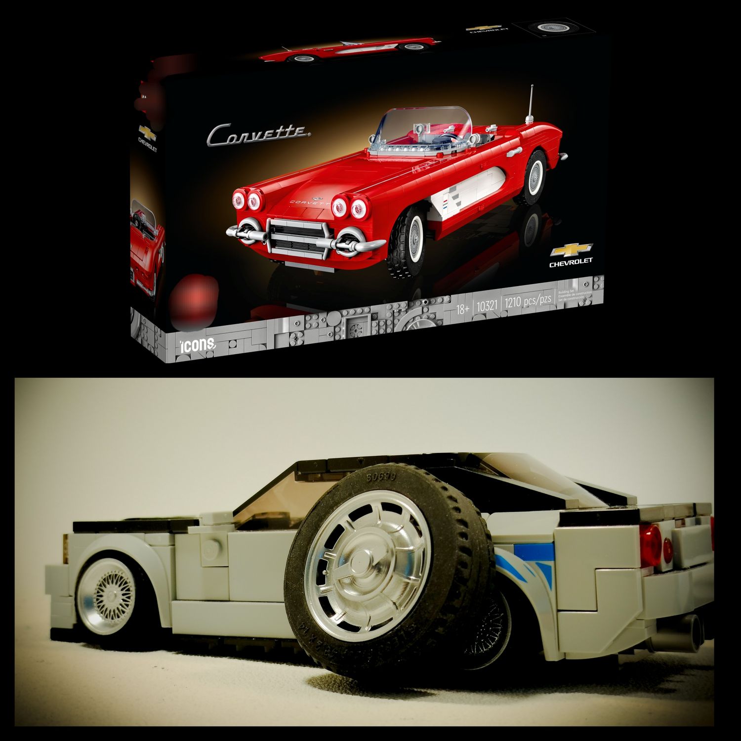defect 4x Rims Corvette C1 Set Lego 10321 30x14