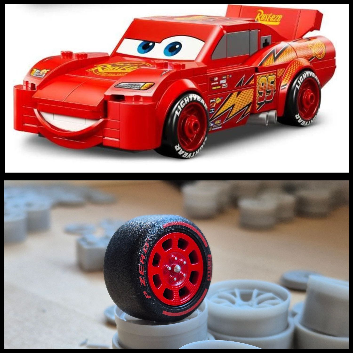 4x Hubcaps  Flash McQueen Disney  SET 77255