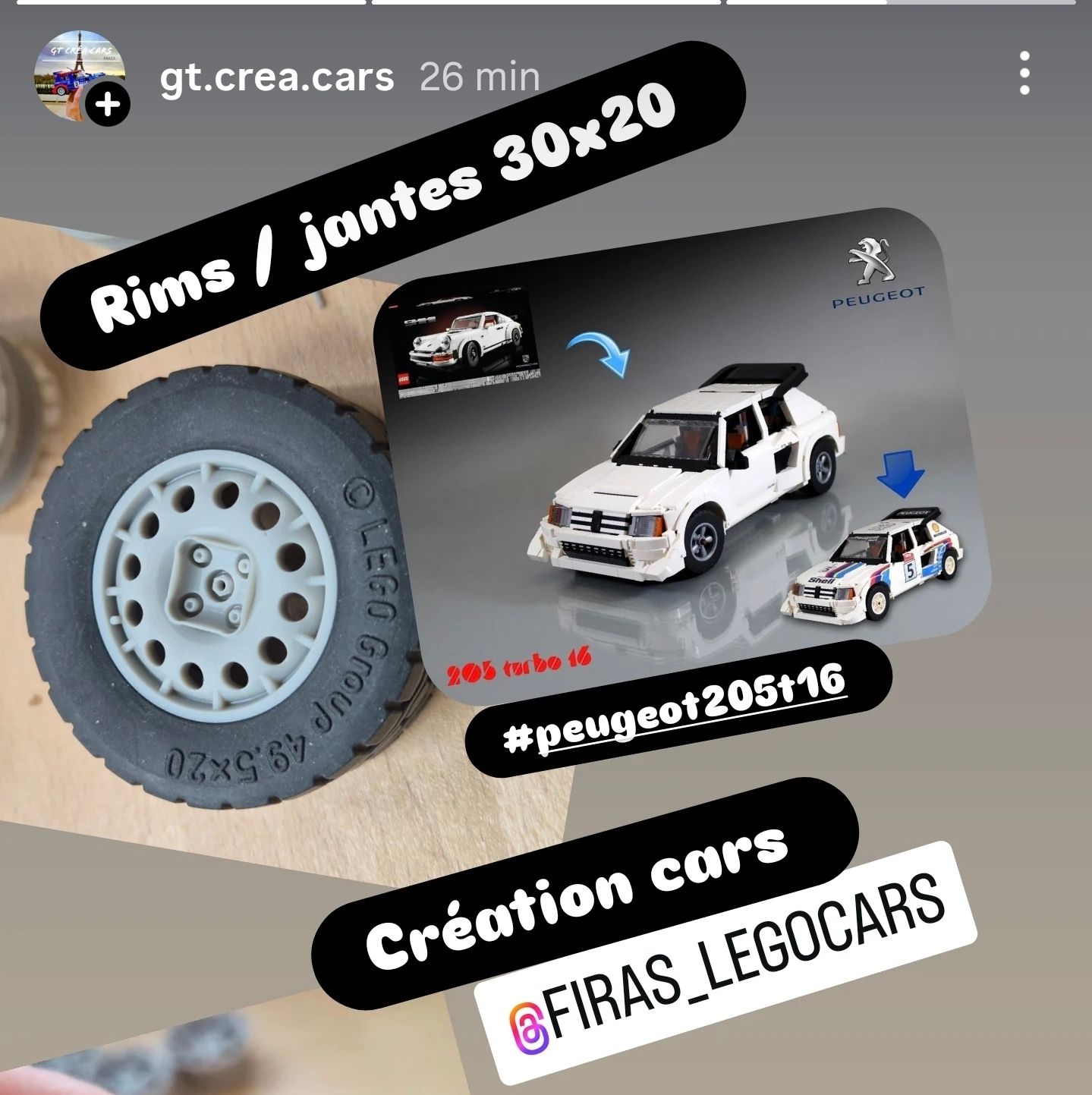 4x 30x20 Peugeot 205 t16 rallye