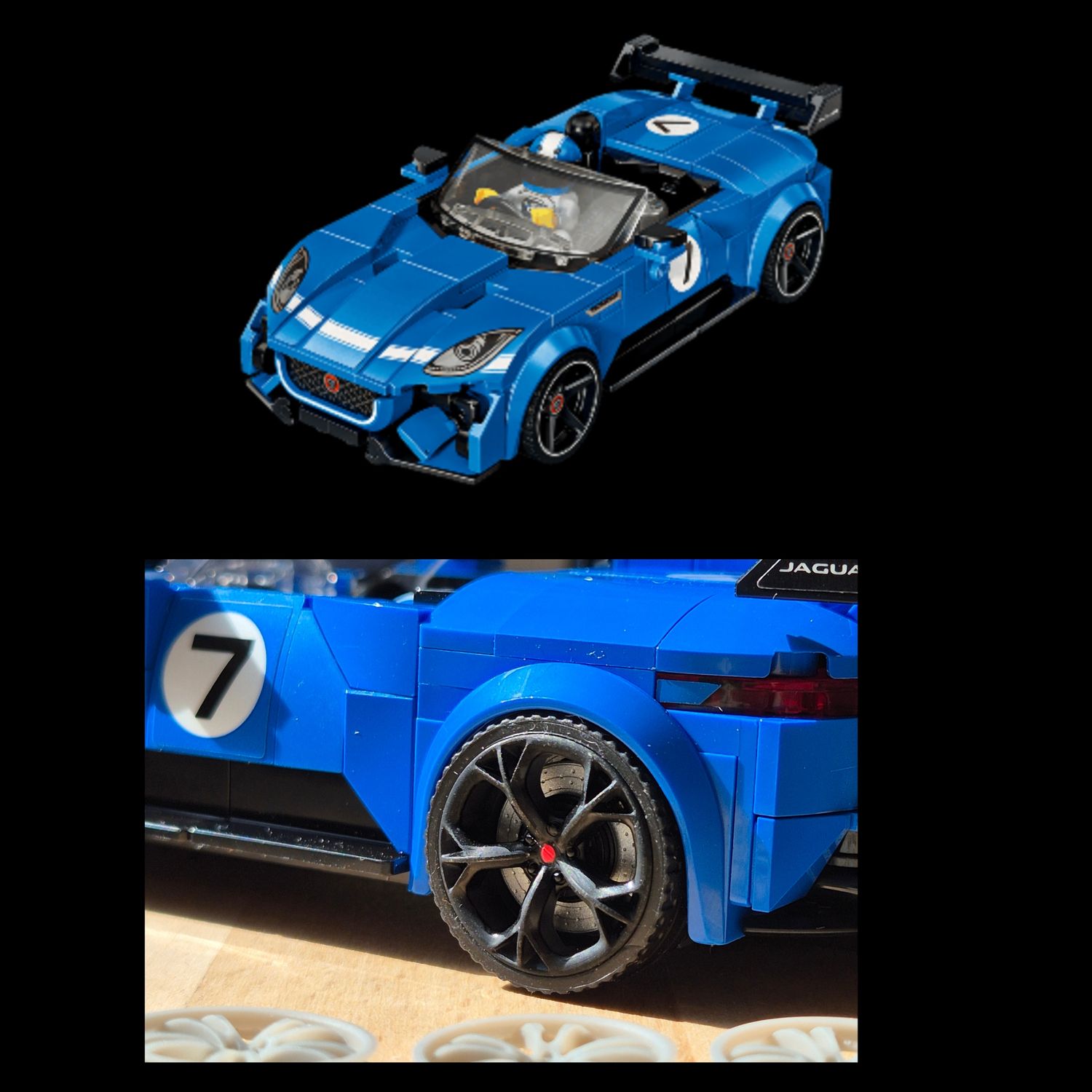 Jaguar Project 7 (Speed ​​Champions set 77264) 4x rims + separate brake discs (compatible with tires included in the set)