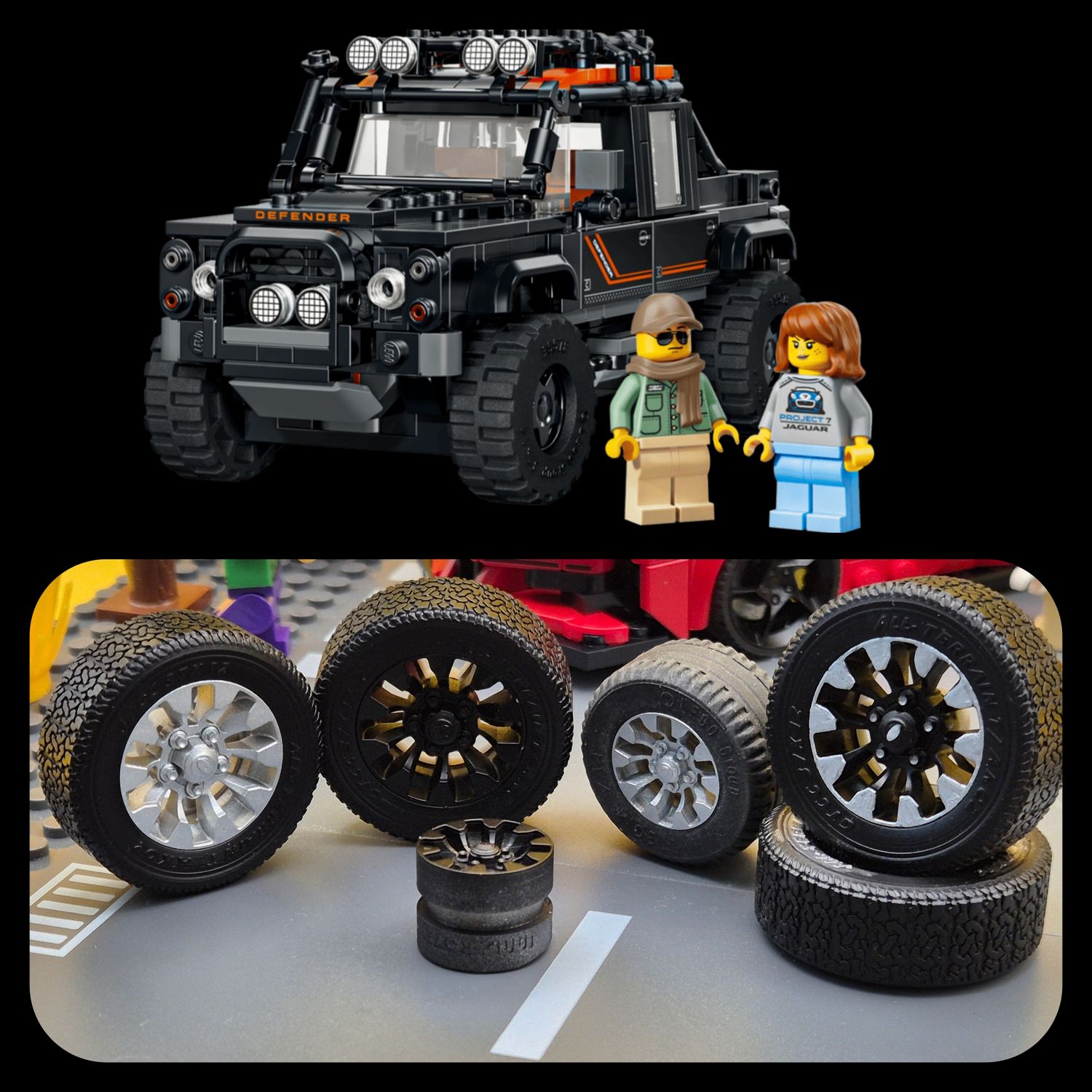 Land Rover Defender set 77264 lego Speed Champions 4x jantes