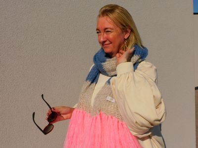 Clara sjaal - blauw &amp; greige