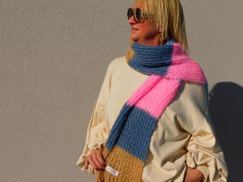 Clara sjaal - roze &amp; beige