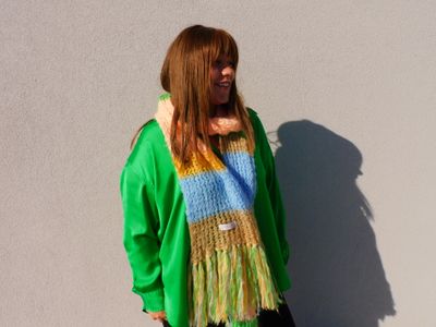 Clara sjaal - zalmroze &amp; beige
