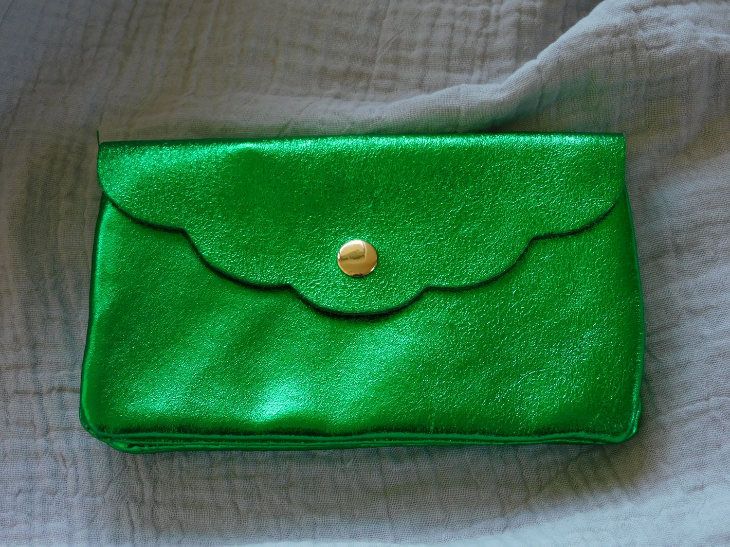 Metallic wave groen portefeuille