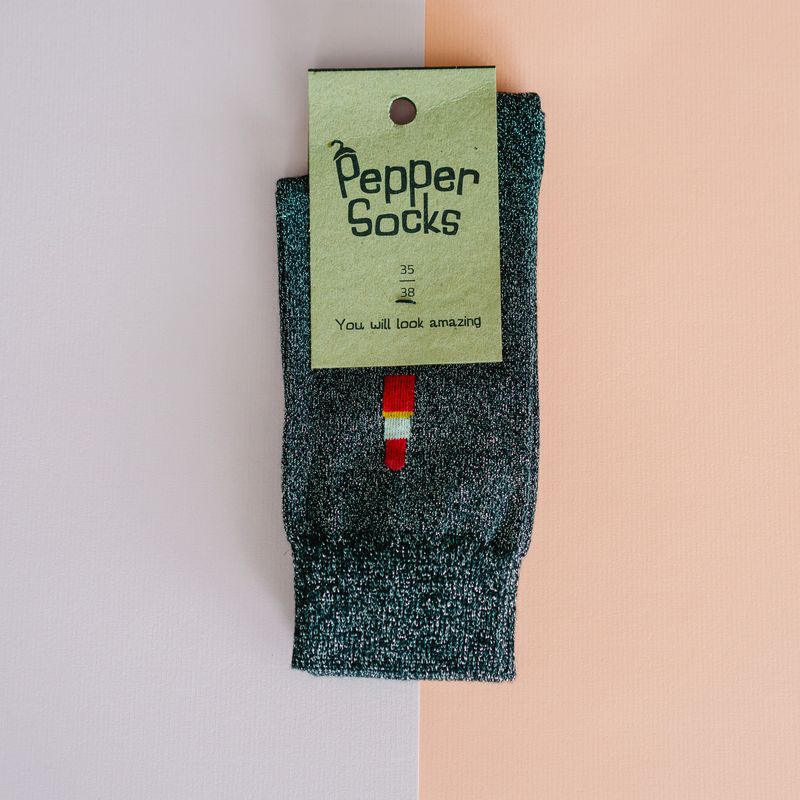 Pepper Socks - glitter lipstick
