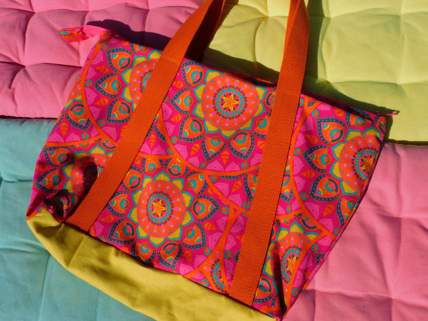 Orange Mandala shopper