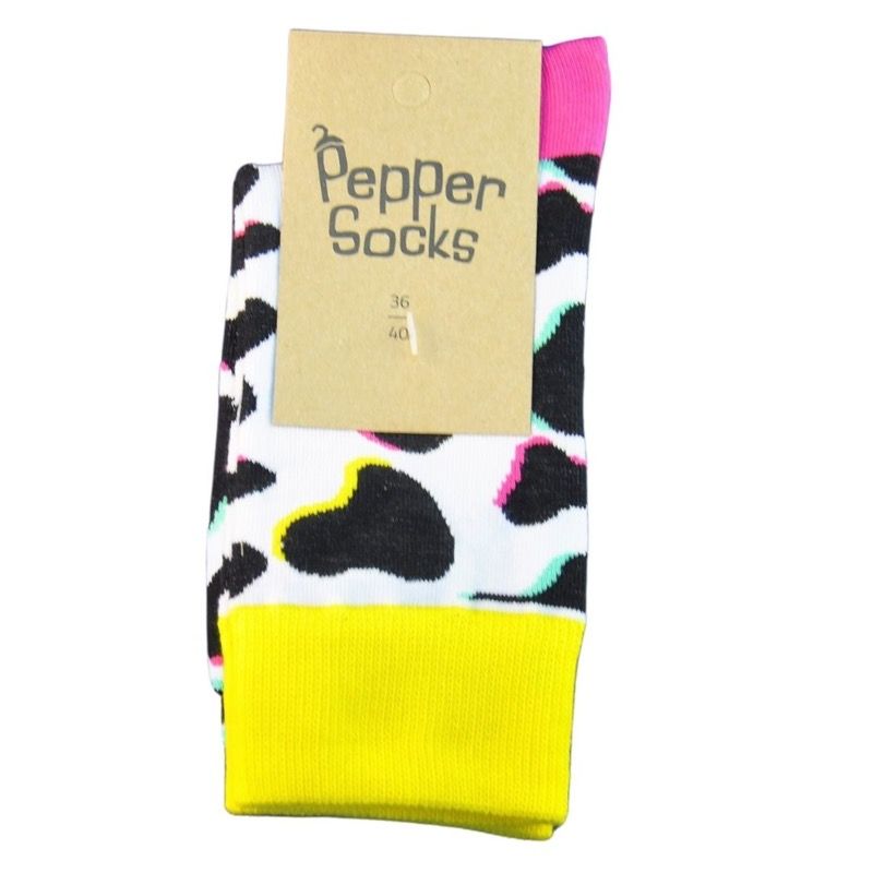 Pepper Socks - fluo cow