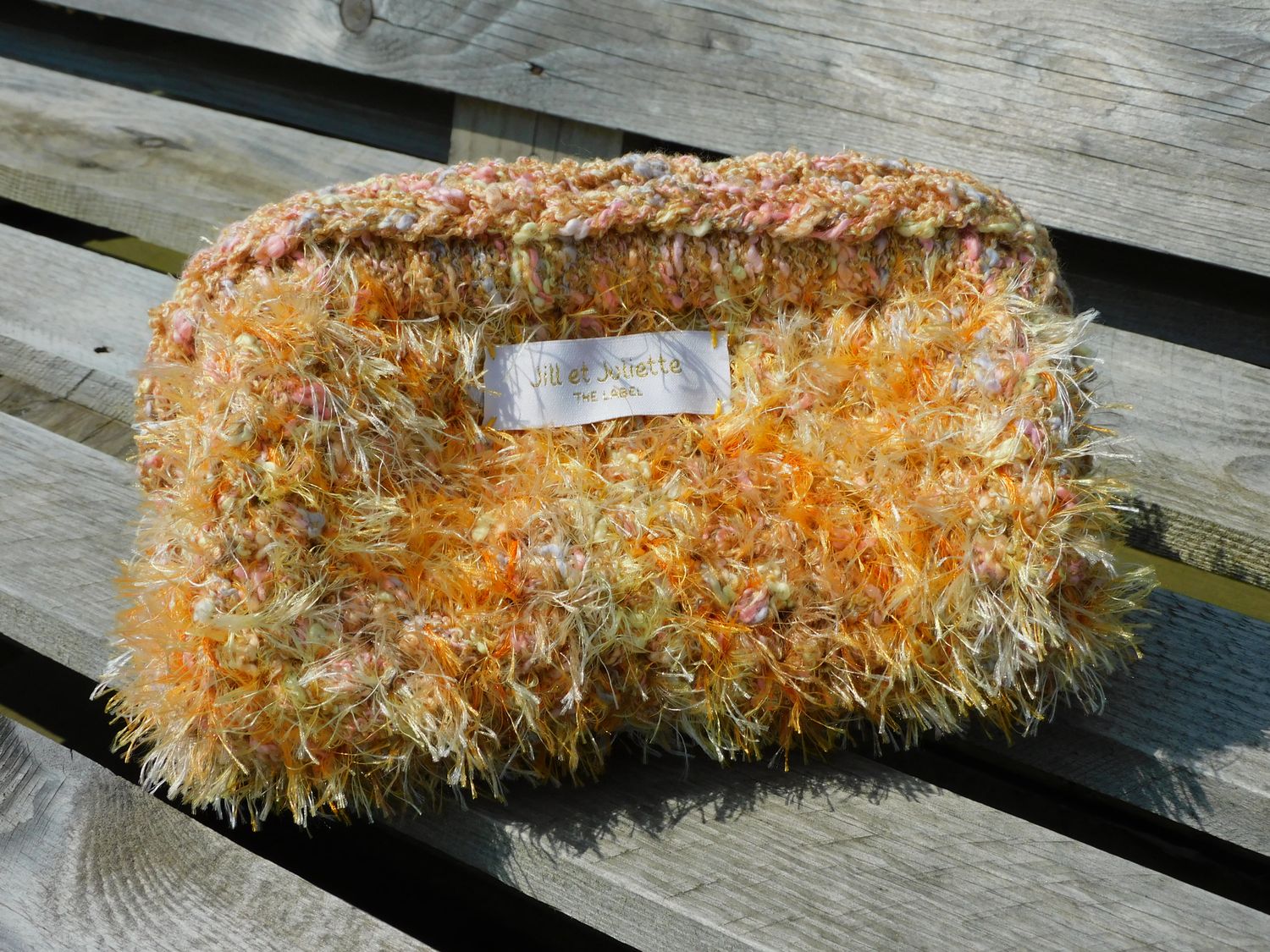 Feather Heather tas - beige &amp; oranje - small