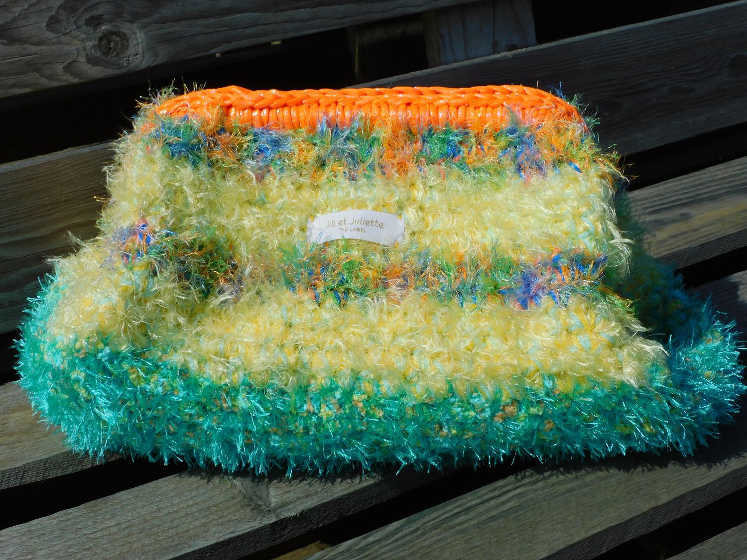 Feather Heather Metallic tas - geel &amp; turquoise - large