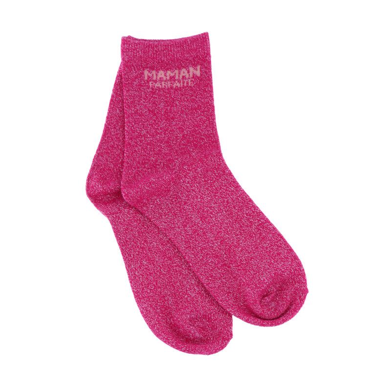 Maman Parfaite glittersokken - fuchsia