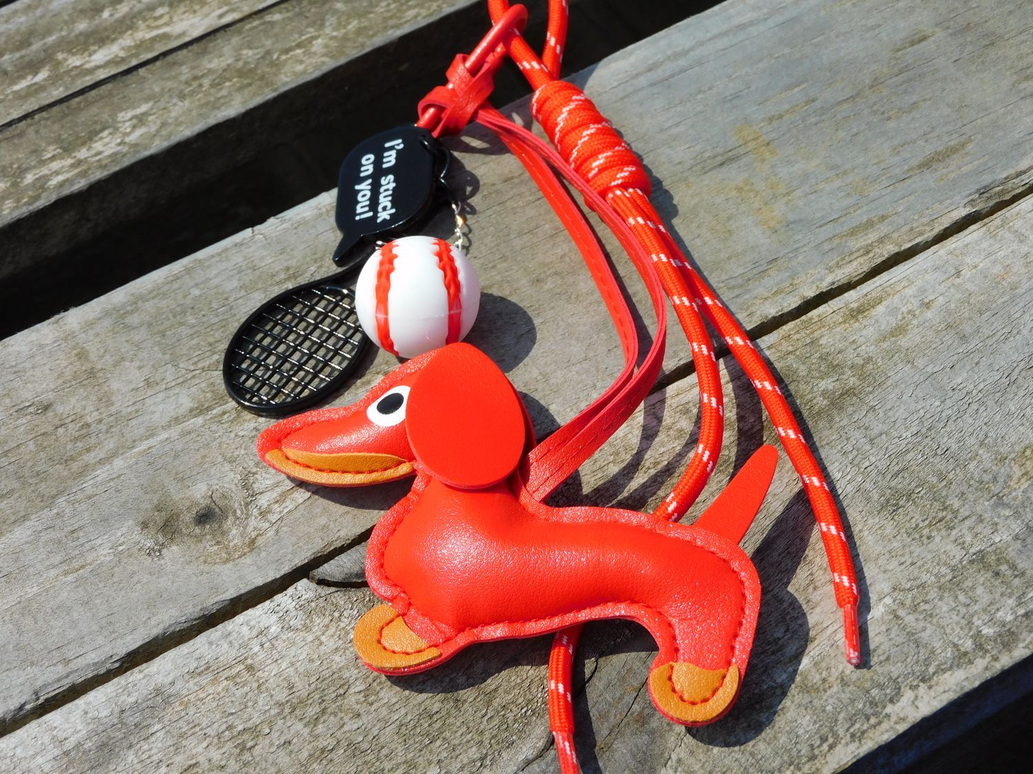 Teckel bag charm - rood