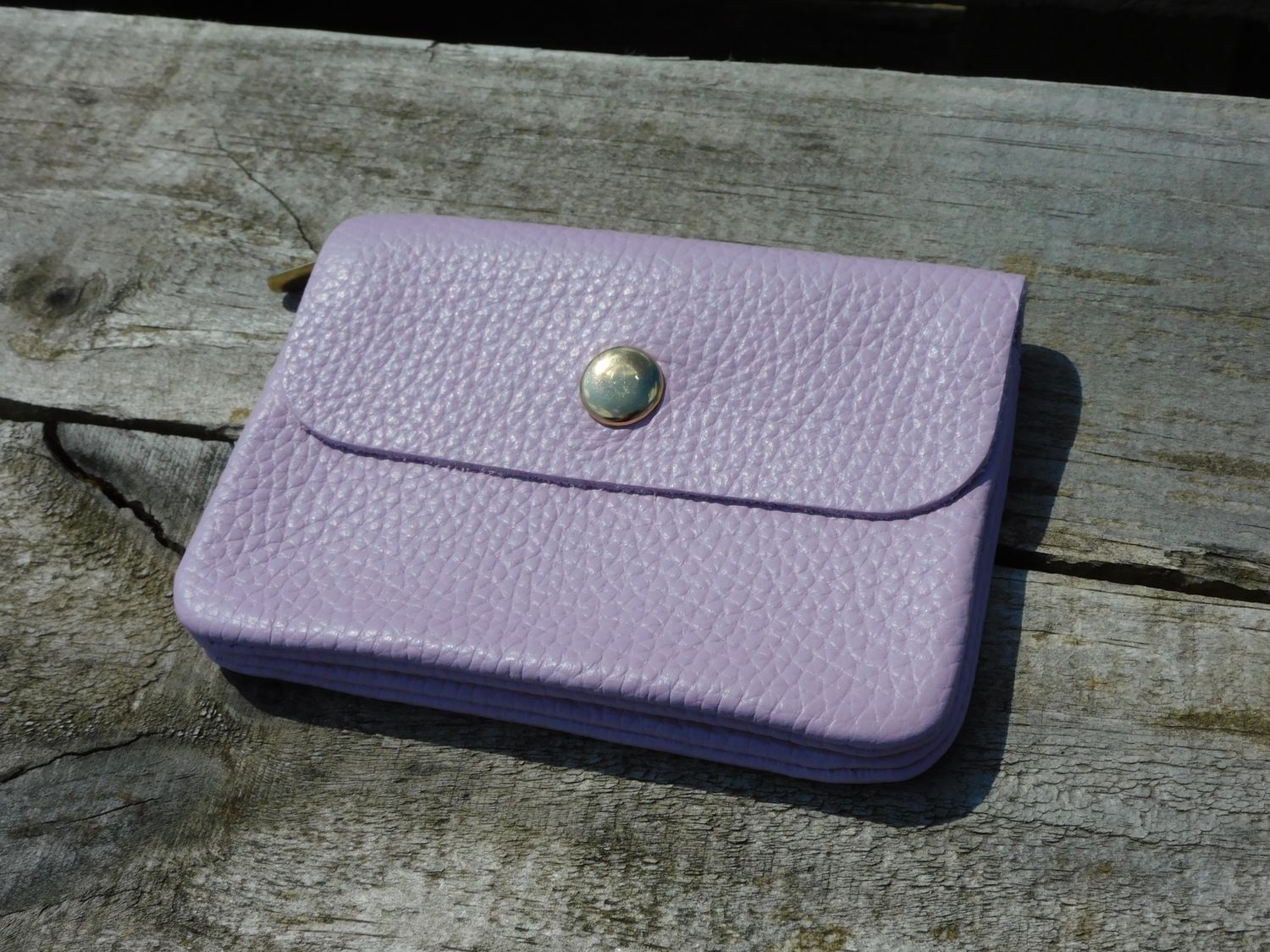 Leder portefeuille - lila