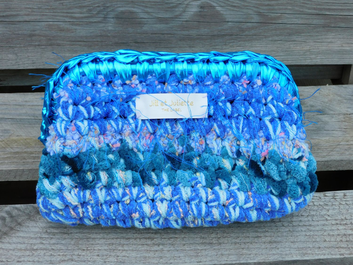 Recycled Ruby Metallic tas - blauw - small