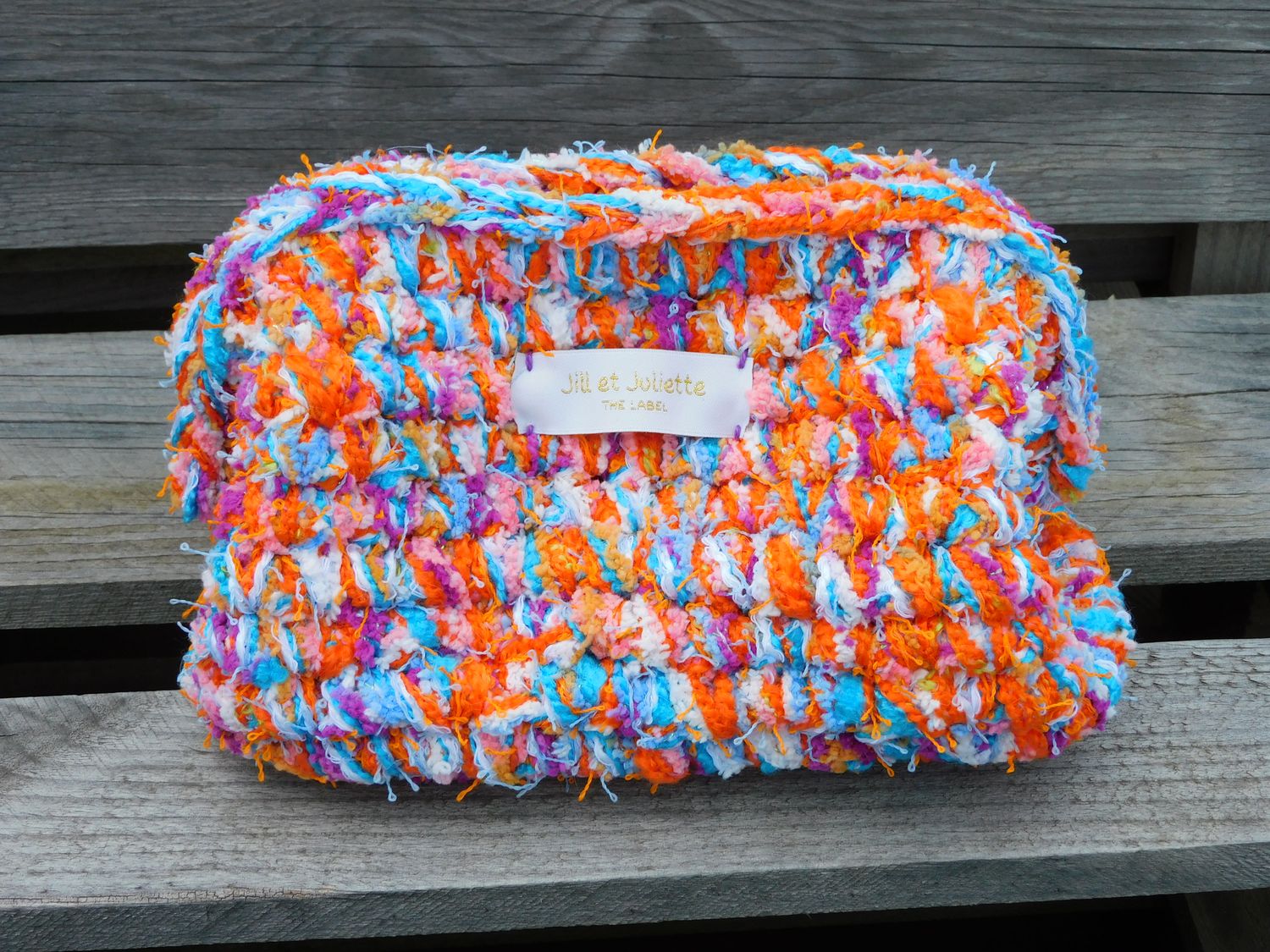 Combi Chloé tas - oranje &amp; blauw - small