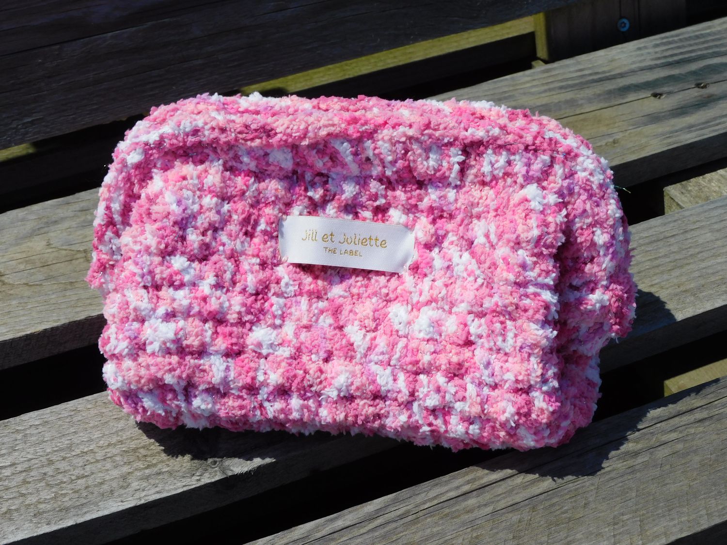 Fluffy Féline tas - roze &amp; wit - small