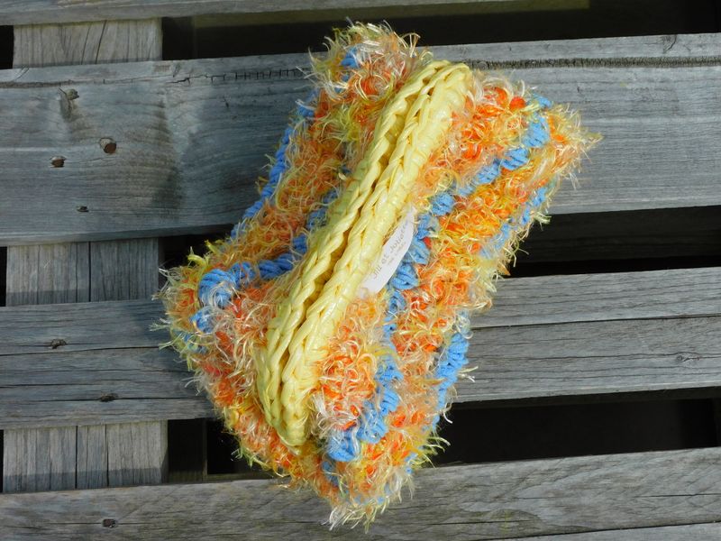 Feather Heather Metallic tas - geel &amp; blauw - small