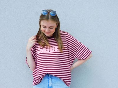 Salut t-shirt - burgundy &amp; roze