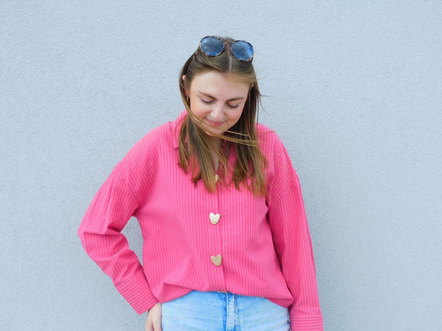 Juliette blouse - roze gestreept