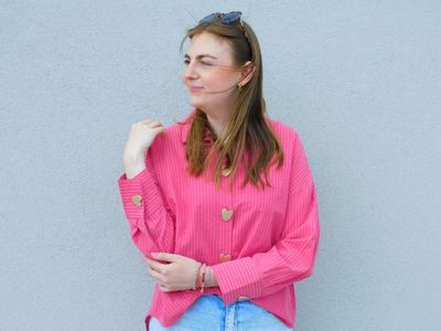 Juliette blouse - roze gestreept