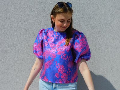 Paulette blouse - blauw jacquard