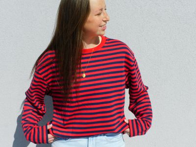 Tara t-shirt - lange mouwen - rood gestreept