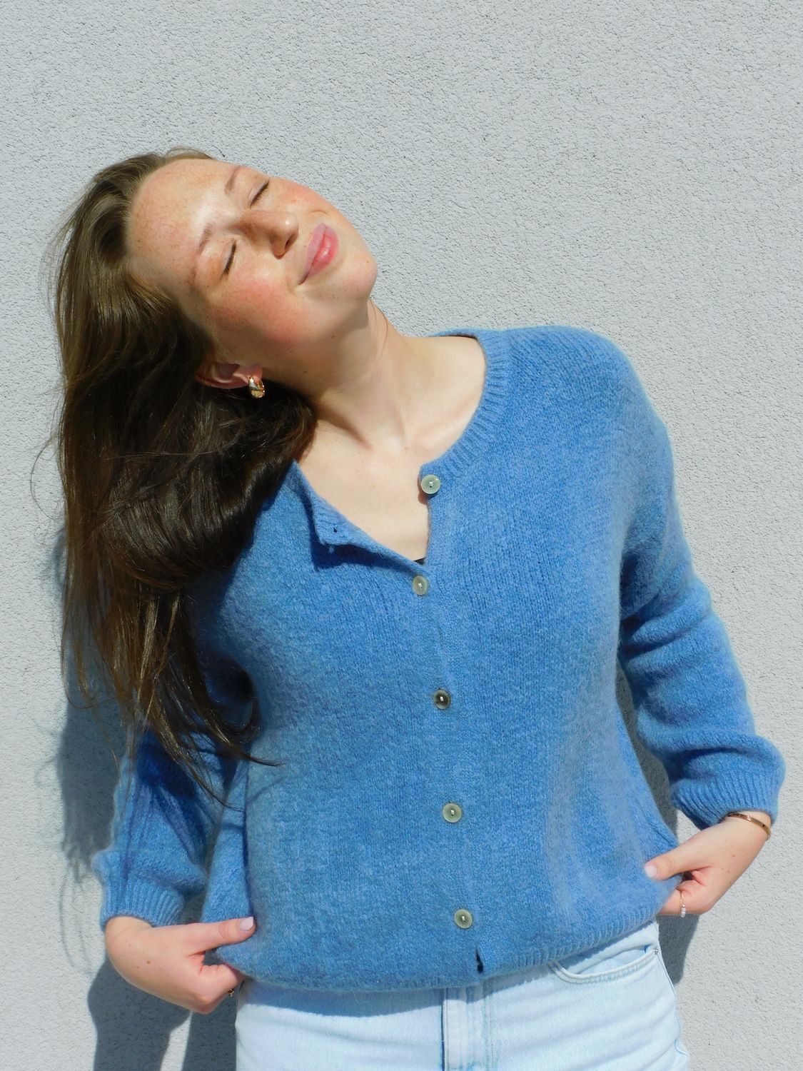 Agnes cardigan - petrolblauw