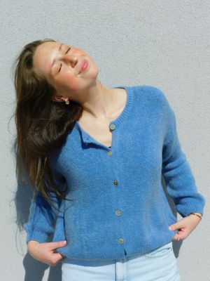 Agnes cardigan - petrolblauw