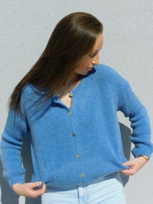 Agnes cardigan - petrolblauw