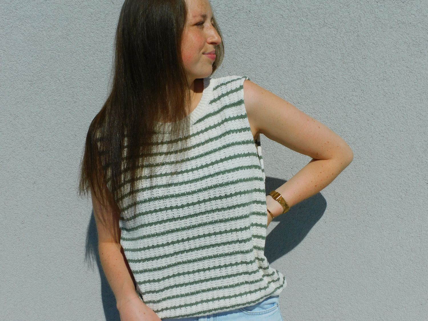 Gitte spencer - groen gestreept