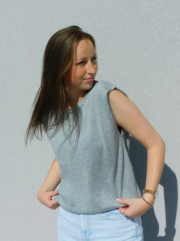 Mylène top - zilver glitter
