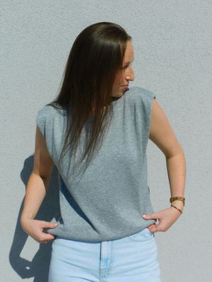 Mylène top - zilver glitter