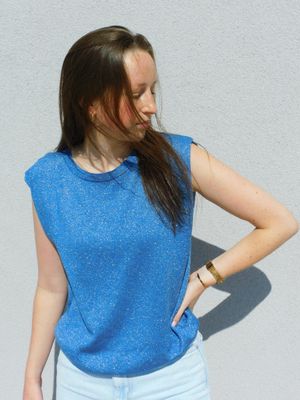 Mylène top - blauw glitter