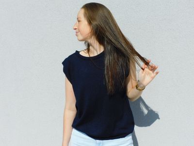Mylène top - donkerblauw glitter