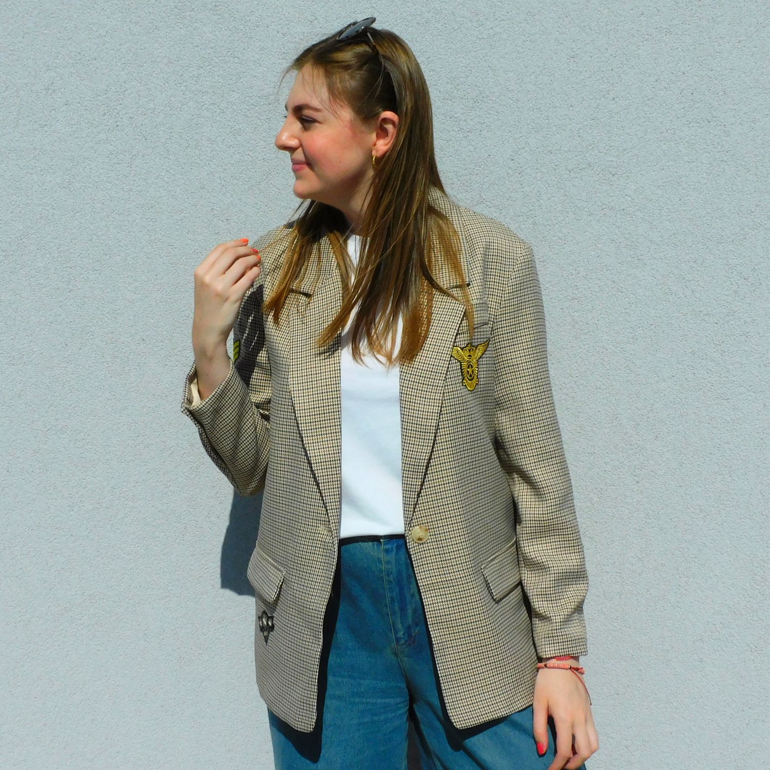 Harlem blazer - bruin met patches