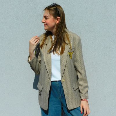 Harlem blazer - bruin met patches